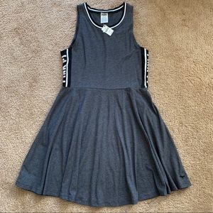 NWT VS PINK grey with pink logo skater dress Sz M